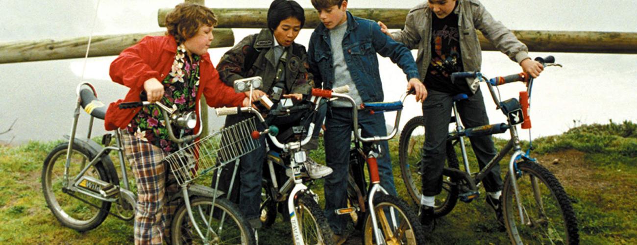 Four young boys on their bikes