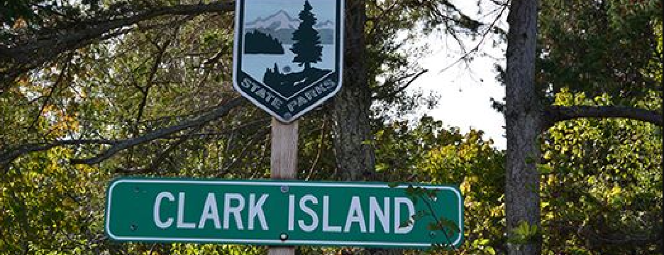 Washington State Park Sign for Clark Island