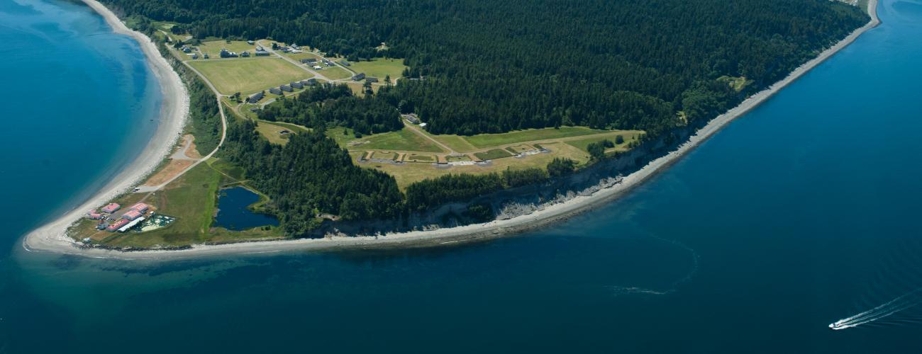 Aerial view of Fort Flagler State Park