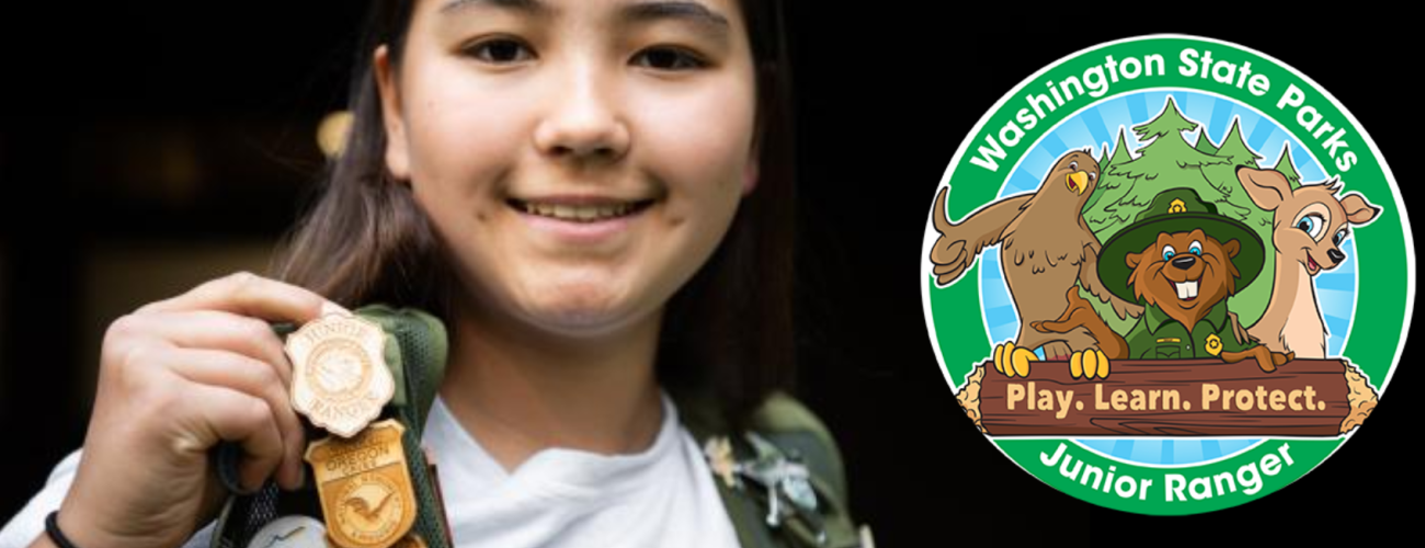 Junior Ranger Advertising Image with Child and Badge