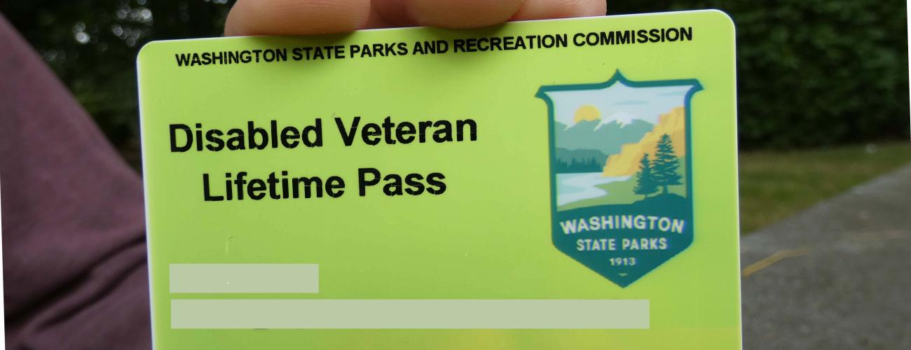 Disabled Veteran Pass, bright green with State Parks logo