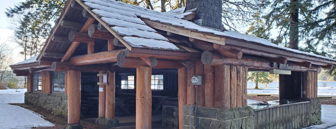 rustic building made of timber and stone