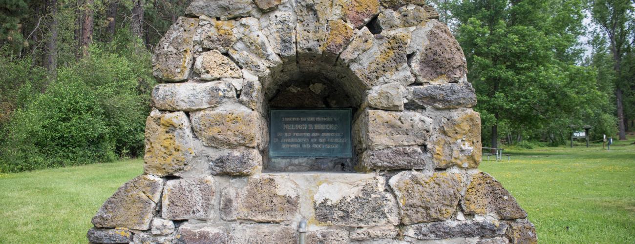 stone monument with plaque