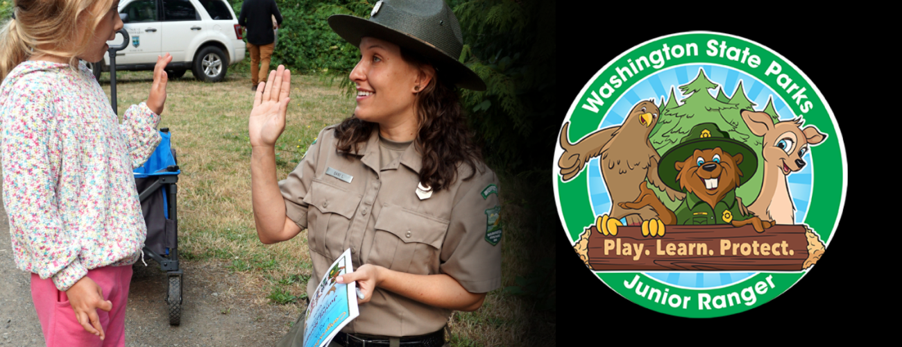 Female Interpreter and Child Junior Ranger Swearing In