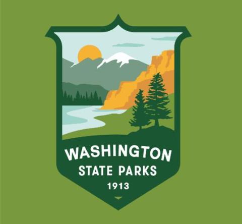 New WA State Parks logo with green background