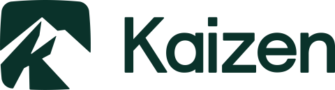 Kaizen Logo with mountain graphic.