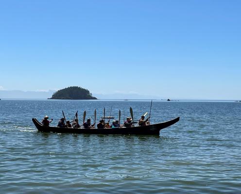 A tribal canoe at Bowman Bay in Deception Pass State Park