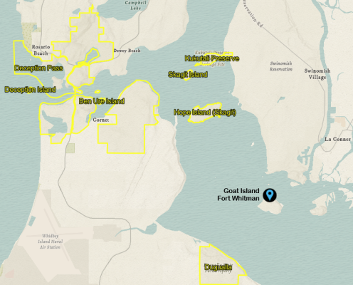 Map of Deception Pass with Goat Island