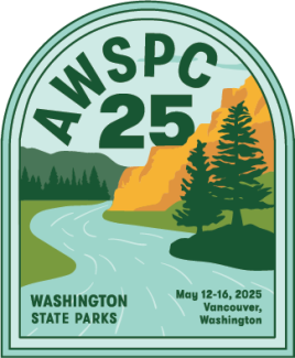 A graphic adverstising the Association of Western State Parks Conference.