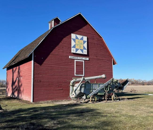 Red barn at Olmstead Place Historical State Park