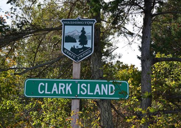 Washington State Park Sign for Clark Island