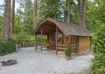 Bay View Cabin Exterior with firepit