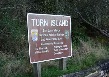 Turn Island U.S. Fish and Wildlife sign.