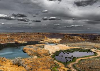 Two lakes at the bottom of Dry Falls