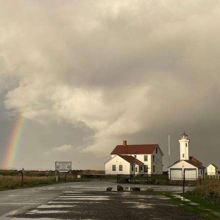 Point Wilson Lighthouse with Storm Clouds and Rainbow