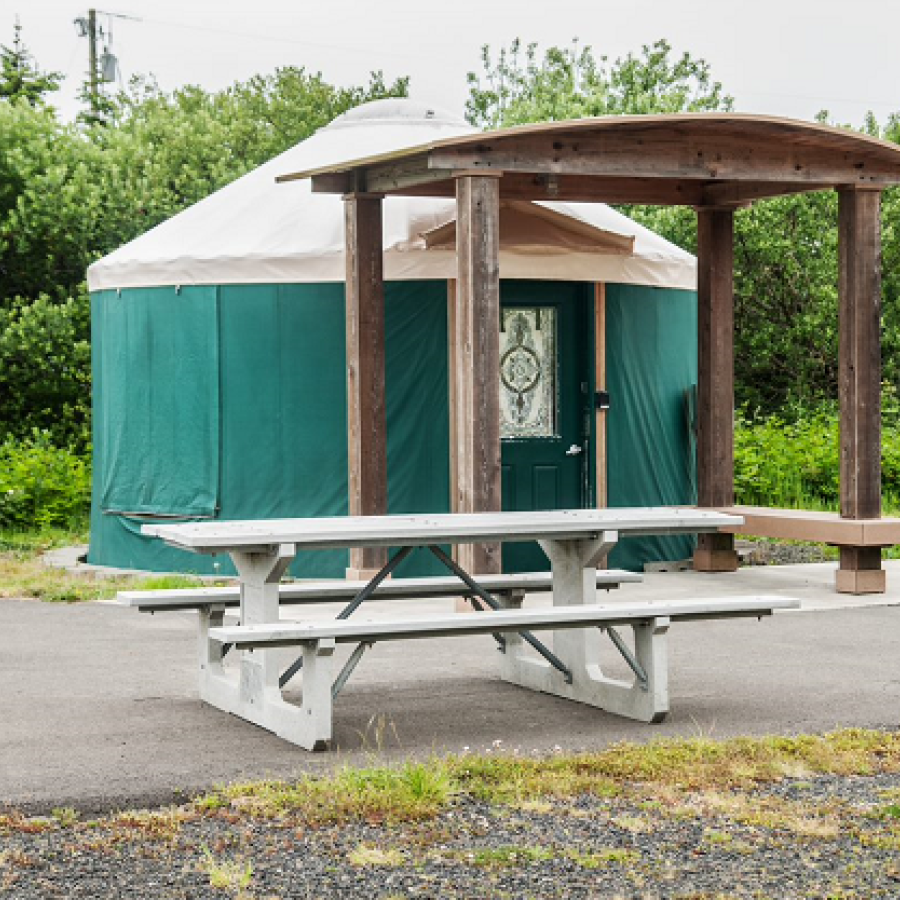 Pacific Beach Yurt Exterior Close-up View