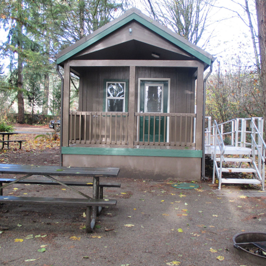 Belfair Cabin with ramp and stairs