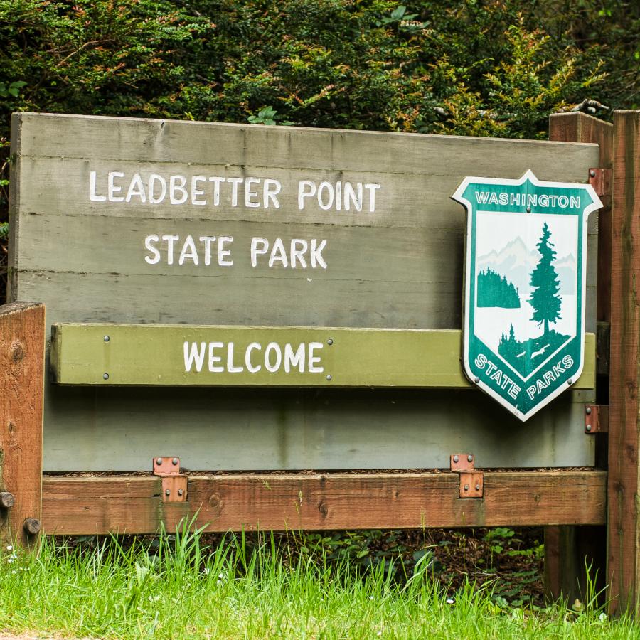  entrance sign to Leadbetter Point State Park
