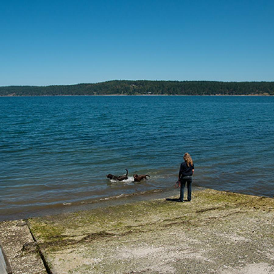 The boat launch at Sequim Bay.