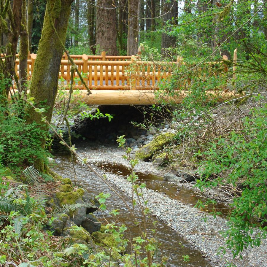 Belfair bridge over creek in campground