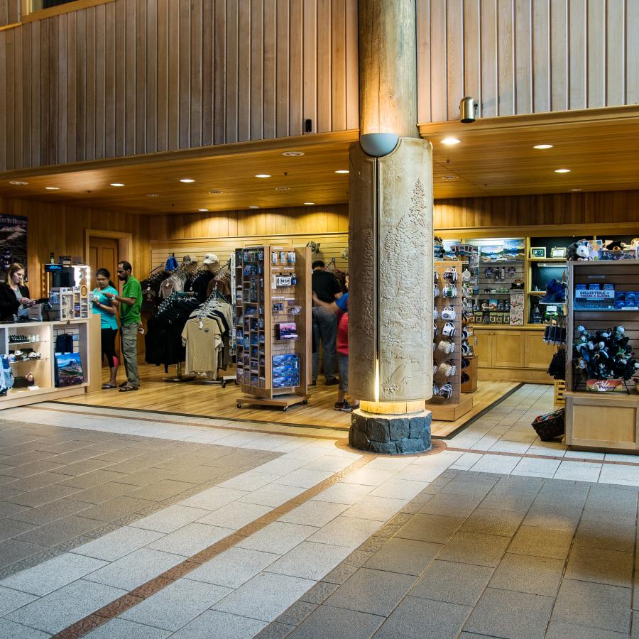 interior view of gift shop layout 