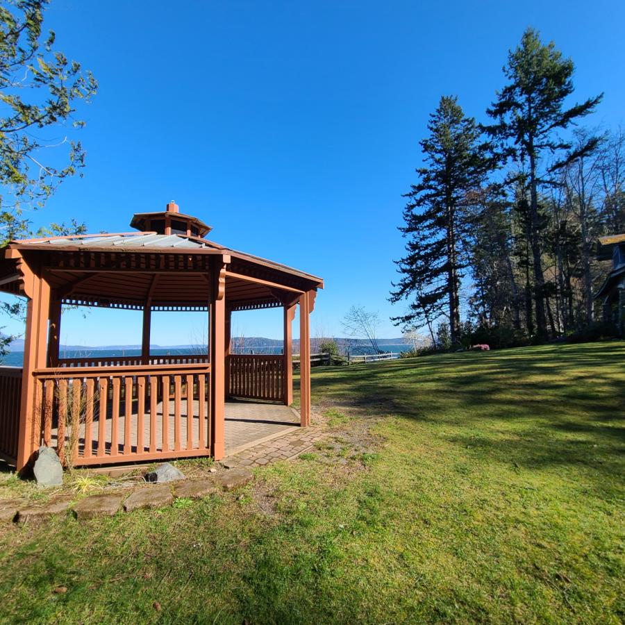 Scenic Beach gazebo view of hood canal wedding venue