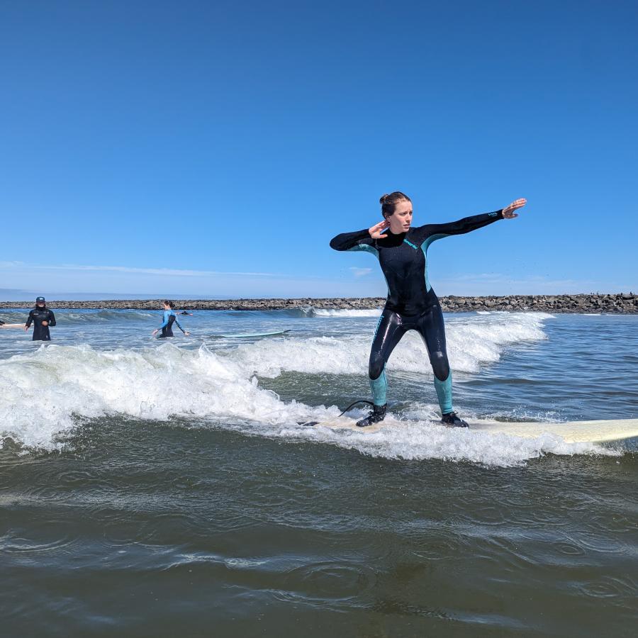 Girl surfing